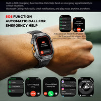 2025 New GPS Smart Watch Men 1.96-inch HD AMOLED Screen Compass Bluetooth Call 5ATM Waterproof Sport Smart Watch for Android iOS