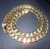 Pure Gold Color Chain Jewelry, Chapado 24k Ouro 10mm Heavy Chain For Men 20 Man20, 22", 24", 26", 28", 30"
