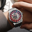 Men Mechanical Watch Automatic Luxury Gambling Rotating Plate Dial Wristwatch Man Casual Waterproof Luminous Clock Reloj Hombre