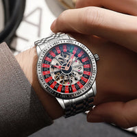 Men Mechanical Watch Automatic Luxury Gambling Rotating Plate Dial Wristwatch Man Casual Waterproof Luminous Clock Reloj Hombre