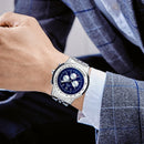 Automatic Watches for Men Mechanical Self Wind Leather Fashion Sports Blue Black White Big 50mm Classic Reloj Hombre Baratos