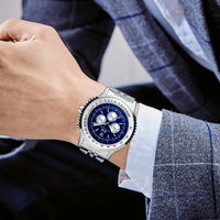 Automatic Watches for Men Mechanical Self Wind Leather Fashion Sports Blue Black White Big 50mm Classic Reloj Hombre Baratos