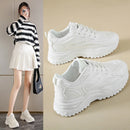 Sneakers Women  New Leather Chunky Sneakers Women's Sports Shoes Thick Tennis Vulcanized Shoes Basket Platform Shoes
