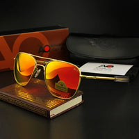 AO Pilot Sunglasses Men Top Quality Brand Designer AGX Tempered Glass Lens Sun Glasses Male
