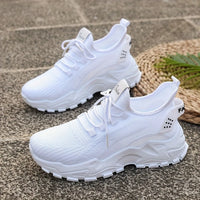 Fashion Women's Casual Knit Sneakers Breathable Lightweight Soft Sole Non Slip Outdoor Walking Shoes