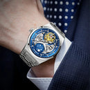 Men's Luminous Mechanical Movement Watch Waterproof Stainless Steel Strap Casual Business Wristwatch