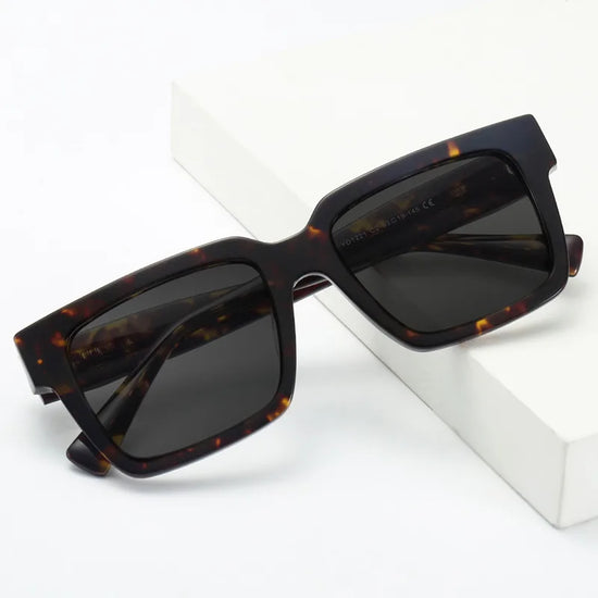 High Quality Thick Framed Acetate Fiber Myopia Sunglasses for Men and Women Luxury Square Design Driving and Fishing Sun Glasses