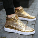 Hot Sale Man High Top Sneakers Luxury Glitter Men Ankle Boots Fashion Non-slip Casual Shoes High Quality Hip Hop Men Boots 2024