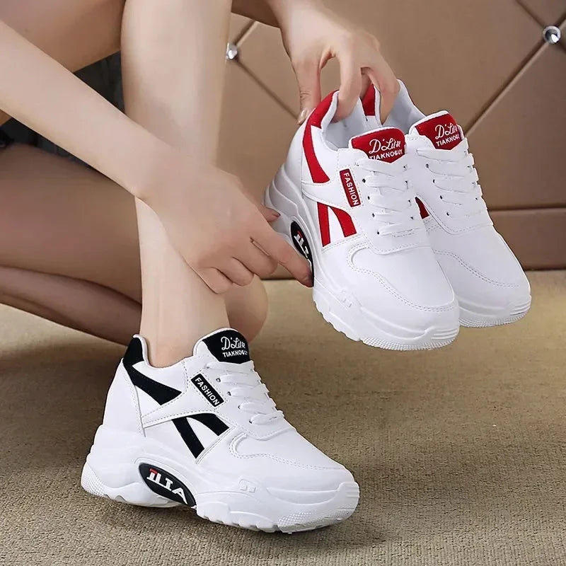 Sneakers Women Platform Inner Increase Shoes Woman Casual Trainers Ladies Chunky Sneakers Zapatos Para Mujeres Tennis Feminino