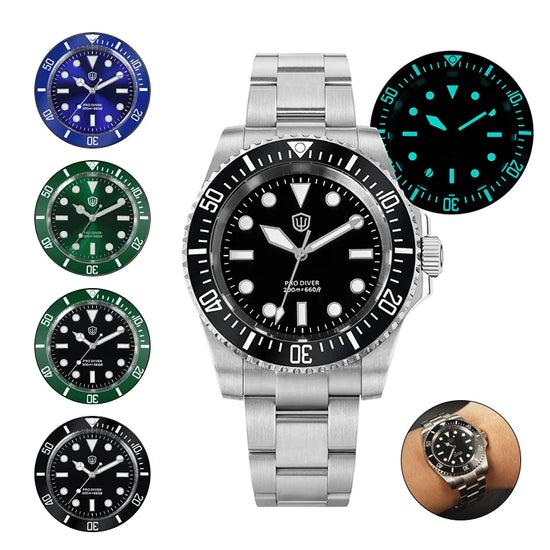 Watchdives WD1680Q V2 Men Watch VH31 Sweep Second Quartz Movement AR Sapphire Luminous BGW9 20Bar Waterproof Steel Wristwatches