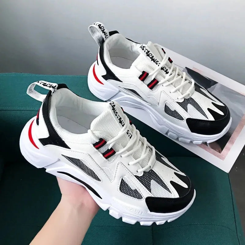 Men's Fashion Chunky Sneakers Lightweight Breathable Outdoor Walking Shoes Trendy Platform Casual Sports Shoes for Men