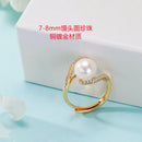 Real 14k Gold Jewelry Real Gold Balance Bar Natural Pearl Rings Women Luxury Femme Wedding Ring Bague Japanese Fine Jewelry Gift