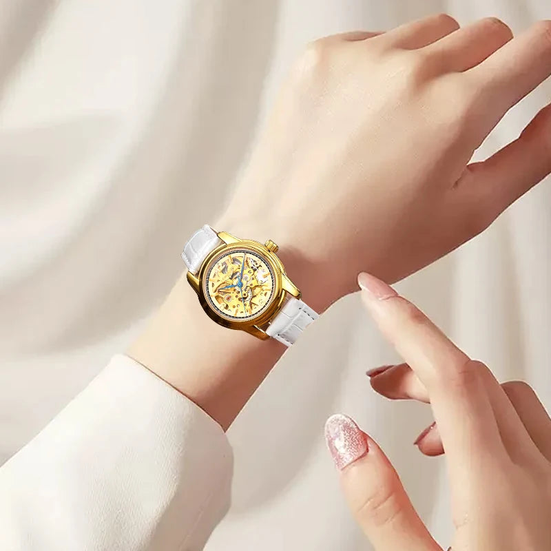 Women automatic watch fashion cute mechanical wristwatches dainty elegant waterproof luxury gifts for girlfriend watch！