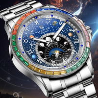 2025 New GLENAW Design Rainbow Circle Mechanical Watch Men Constellation dial Night Light Waterproof Top Luxury Mechanical Watch