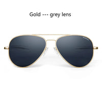 RE Sunglasses Man USA Army Military Aviation Pilot Sunglasses Glass Lens Woman Luxury Brand Retro Titanium Frame High Quality