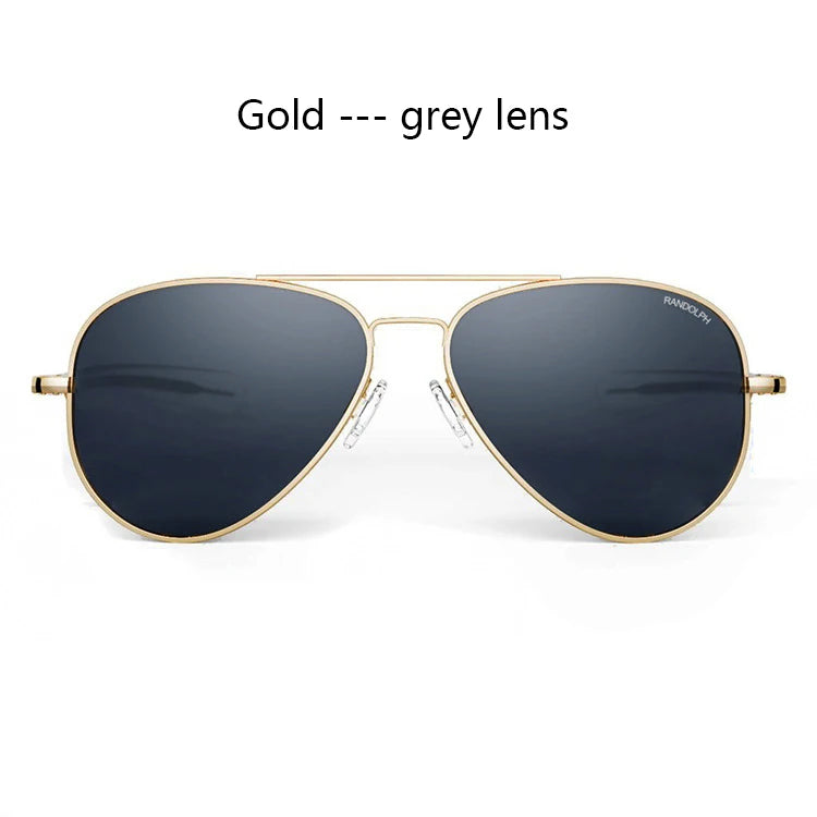 RE Sunglasses Man USA Army Military Aviation Pilot Sunglasses Glass Lens Woman Luxury Brand Retro Titanium Frame High Quality