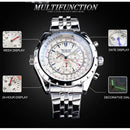 JARAGAR 212 Elegant Automatic Mechanical Watches for Man Hollowing Dial Chronograph Luminous Multifunctional Men Wristwatch