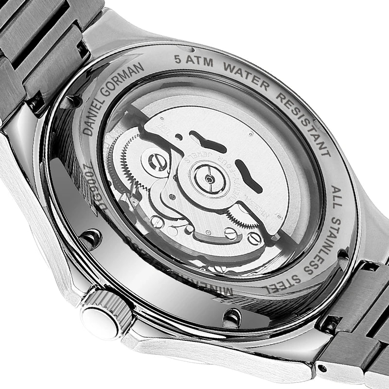 2026 New Automatic Wristwatch Men Fashion Stainless Steel Strap Wateproof Luminous Sport Mechanical Watch with Tonneau Dial