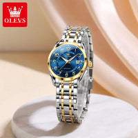 OLEVS Watches for Woman Original Steel Strap Classic Digital Dial Women's Watches Calendar Waterproof Quartz Wristwatch New 3666
