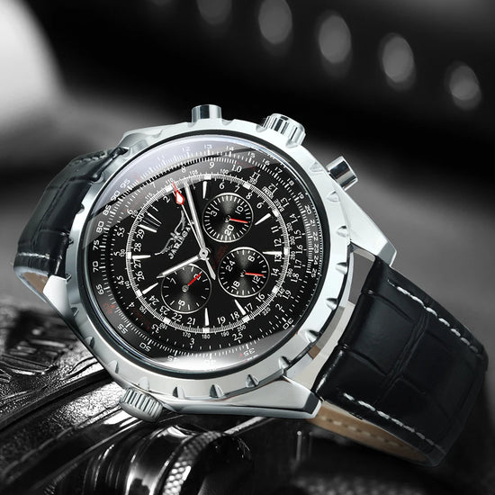 JARAGAR Sports Mens Watches Top Brand Luxury Automatic Mechanical Watch for Men Leather Steel Strap Military Wristwatches Gifts