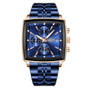LIGE Luxury Brand Couple Watches Stainless Steel Waterproof Luminous Quartz Watch Fashion Simple Lovers Gifts for Men and Women