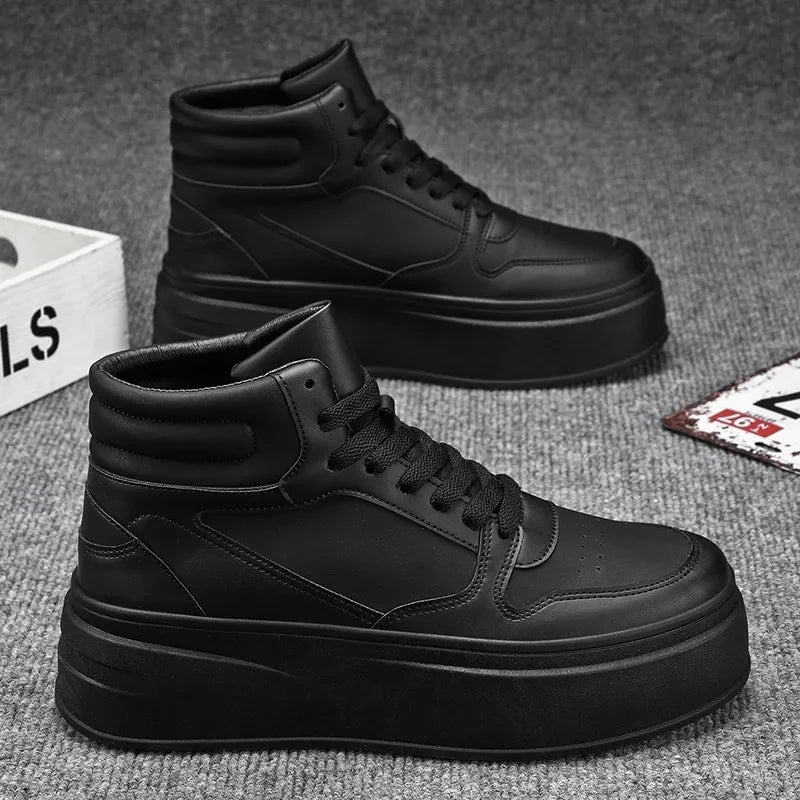Men Casual Sneakers Platform Ankle Boots High-top Thick Bottom Sneakers Male Outdoor Basketball Shoes Sport Trainers 2025