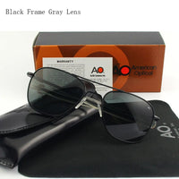 AO Pilot Sunglasses Men Top Quality Brand Designer AGX Tempered Glass Lens Sun Glasses Male