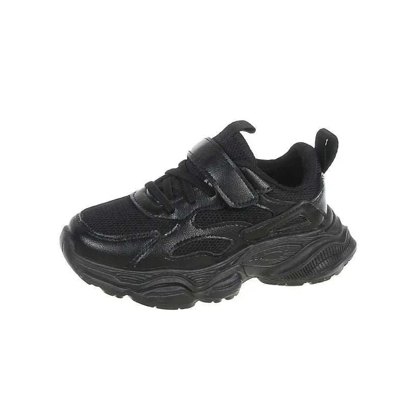 Students Sneakers Thick Soft Sole Trendy Children Running Shoe Solid Color Versatile 2024 New Fashion Kids Sports Shoes Non-slip