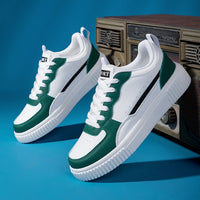 Men's Summer Breathable Trendy Versatile Casual White Sneakers for Teenagers Non-Slip Sports Thick-Soled White Shoes