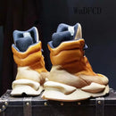 Designer Platform Sneakers for Men Fashion High Top Chunky Sneakers Microfiber Leather Height Increased Thick Sole Shoes for Men