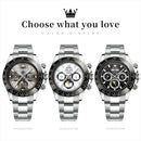 OLEVS 6654 Mens Watch Fashion Chronograph Automatic Mechanical Wristwatch Waterproof Luminous Function Top Brand Watch for Man