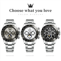 OLEVS 6654 Mens Watch Fashion Chronograph Automatic Mechanical Wristwatch Waterproof Luminous Function Top Brand Watch for Man