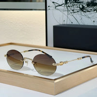 High Quality Sunglasses Rimless Women Alloy Black Retro Designer Luxury Brand Model Travel Party UV400 Men Fashion SUN GLASSES