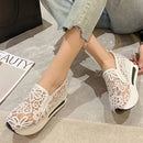 Classic Black Embroider Sneakers for Women 2025 Comfortable Breathable Mesh Casual Shoes Woman Lightweight Platform Shoes Mujer