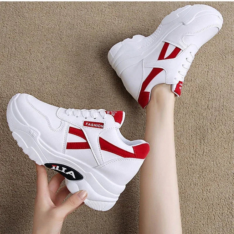 Sneakers Women Platform Inner Increase Shoes Woman Casual Trainers Ladies Chunky Sneakers Zapatos Para Mujeres Tennis Feminino