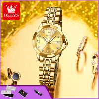 OLEVS 9982 Fully Automatic Mechanical Watches For Women Fashion Rhombus Mirror Waterproof Date Elegant Ladies Dress Wristwatches