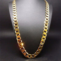 Pure Gold Color Chain Jewelry, Chapado 24k Ouro 10mm Heavy Chain For Men 20 Man20, 22", 24", 26", 28", 30"