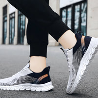 Sneakers new men's shoes trend foreign trade flying woven lace-up running shoes breathable Korean version of tide shoes