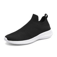 Slip-On Sneakers Men Lightweight Running Shoes Breathable Knitted Sock Shoes White Jogging Walking Sport Shoes Male Casual Shoes