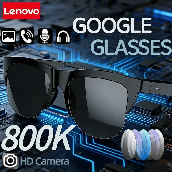 Lenovo Smart Bluetooth Sunglasses Glasses Call Outdoor Sports Headphones HIFI Black Technology Anti-touch UV For Men Women