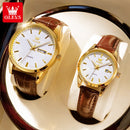 OLEVS 6898 Couple Watches Luxury Original Fashion Brand Waterproof Luminous Quartz Wristwatch Calendar Design For Date Sport