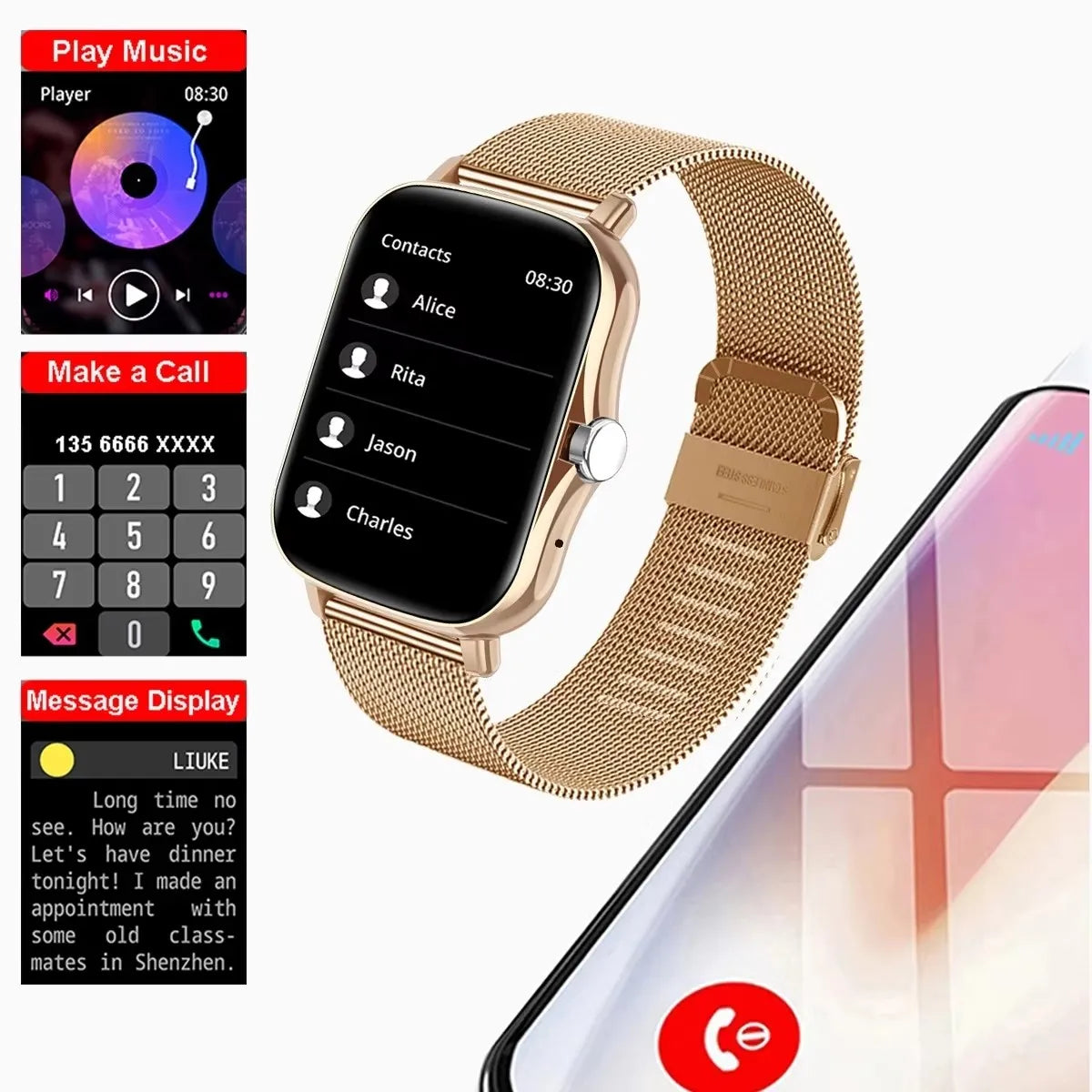 2026 New Multifunctional Smart Watch Men & Women Bluetooth Connected Phone Music Fitness Sports Bracelet Sleep Monitor watch