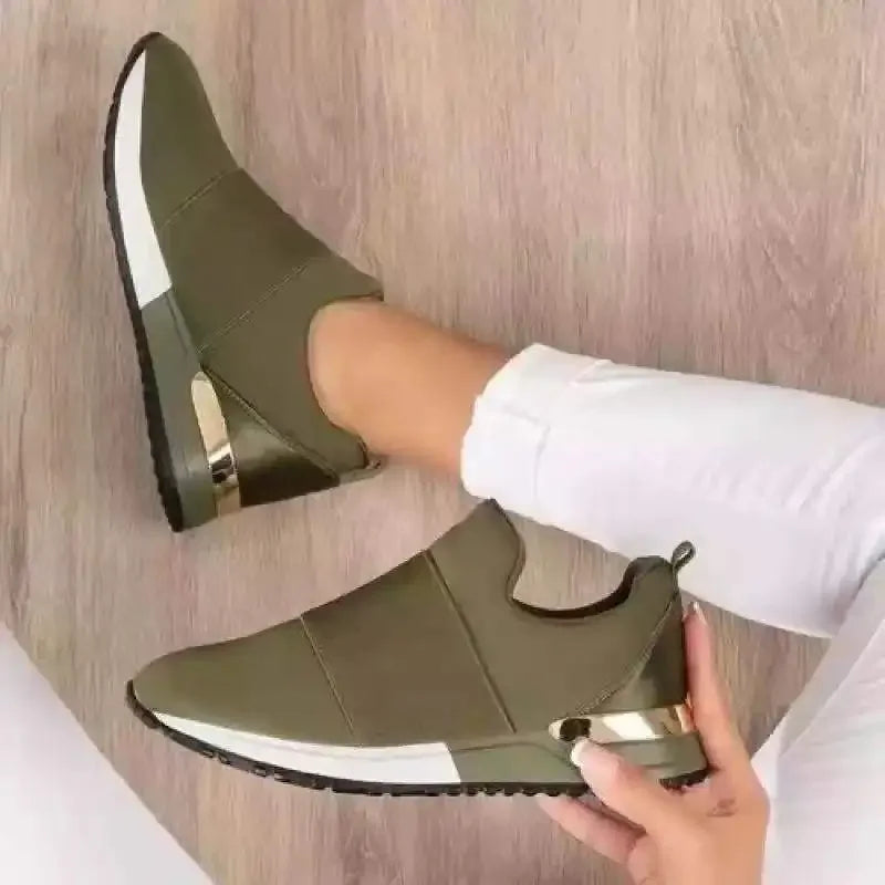 Women's Sneakers Breathable Mesh 2024 Hot Sale Spring Fashion Casual Comfortable Slip-On Solid Color Ladies Vulcanize Shoes