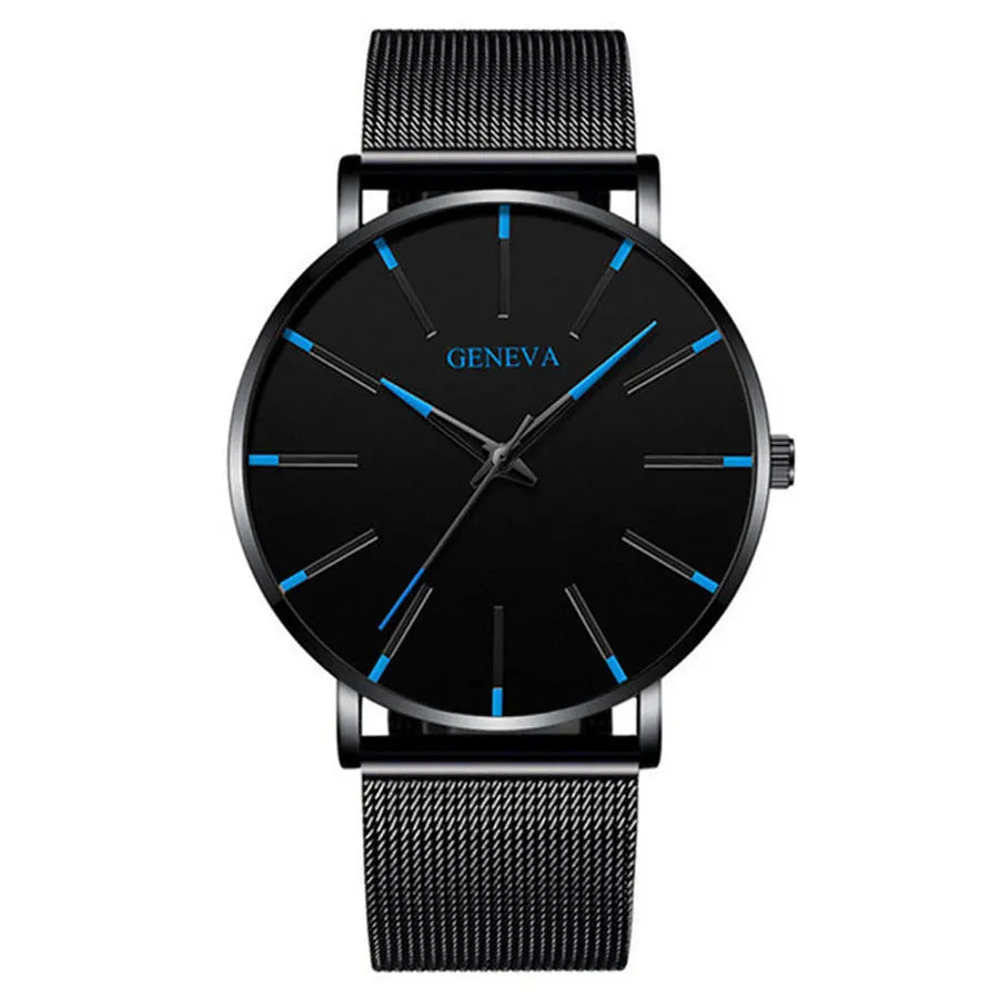 Classic and fashionable men's and women's quartz watches with mesh straps, cool watches, simple and casual couple watches, busin