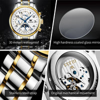 OLEVS 6667 Men's Watch Fashion Number Scale Mechanical Watch For Men Top Brand Original Moonswatch Waterproof Man Hand Clock