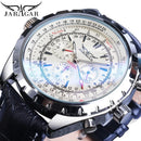JARAGAR 212 Elegant Automatic Mechanical Watches for Man Hollowing Dial Chronograph Luminous Multifunctional Men Wristwatch