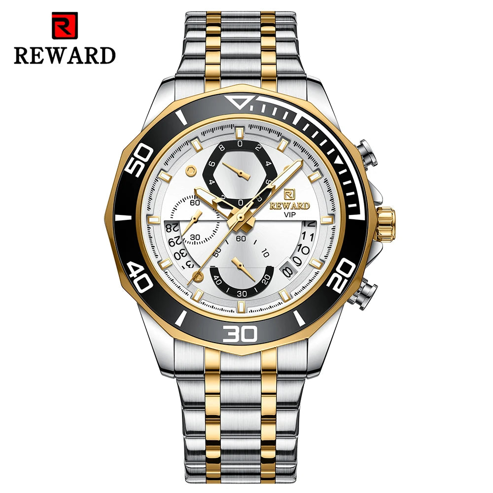 Fashion Watch Men Quartz Waterproof Luminous Hands Chronograph Men's Watches Stainless Steel Man Watch Male Clock