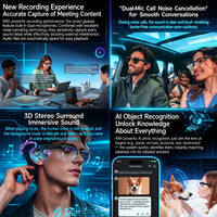 2026New 4K Ultra HD Color Change BT Call Smart Glasses AI Chat Music Player 800W Pixel Camera 1080P Video  AI Sports Glasses Men