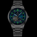 Men's Automatic Mechanical Watch - Elegant Stainless Steel, Calendar Function, Business and Leisure Style, Blue Dial and Date Wi