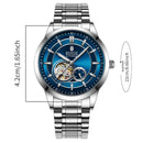 Men's Automatic Mechanical Watch - Elegant Stainless Steel, Calendar Function, Business and Leisure Style, Blue Dial and Date Wi